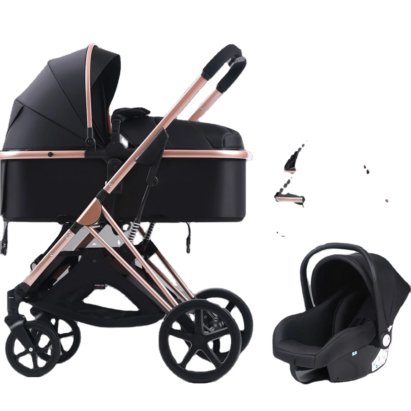 RHS-STR24 Wholesale New design high quality basket and multi-functional baby stroller prams 3 in 1 landscape