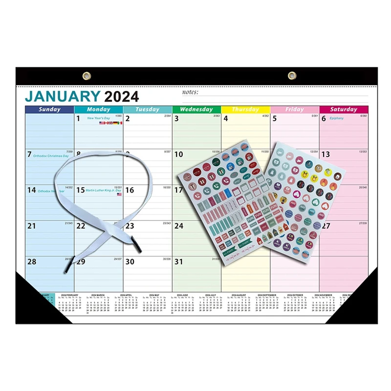 2024 Calendar Wall Calendar 2024- 2025, 18 Months Wall Calendar From January 2024- June 2025, Hanging Hook
