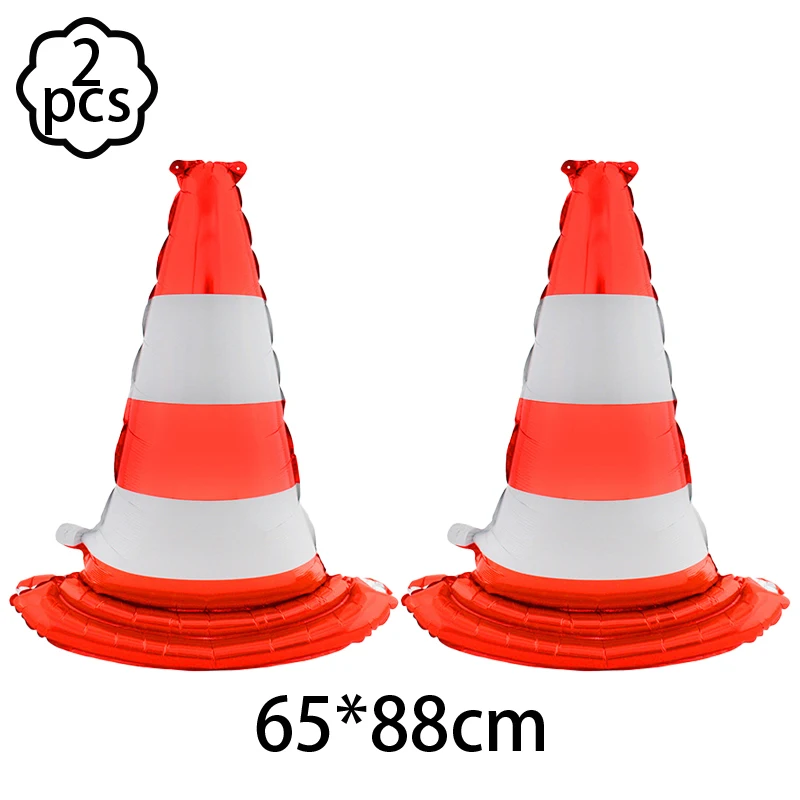 1pcs Engineering Vehicle Themed Traffic Cone Balloons for Boys Architecture Themed Birthday Party Decorations Roadblock Balloons