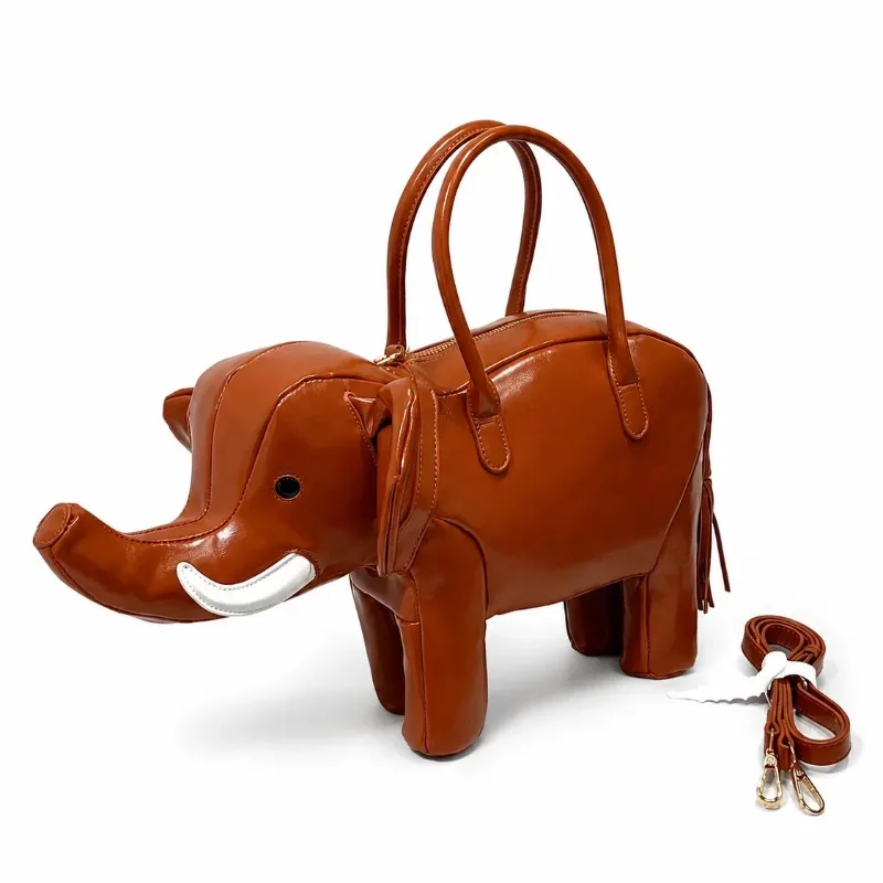 Creative Fashion Handbag New elephant Shape Shoulder Bag High Quality Pu Versatile Zipper Luxury Retro Casual Messenger Bag
