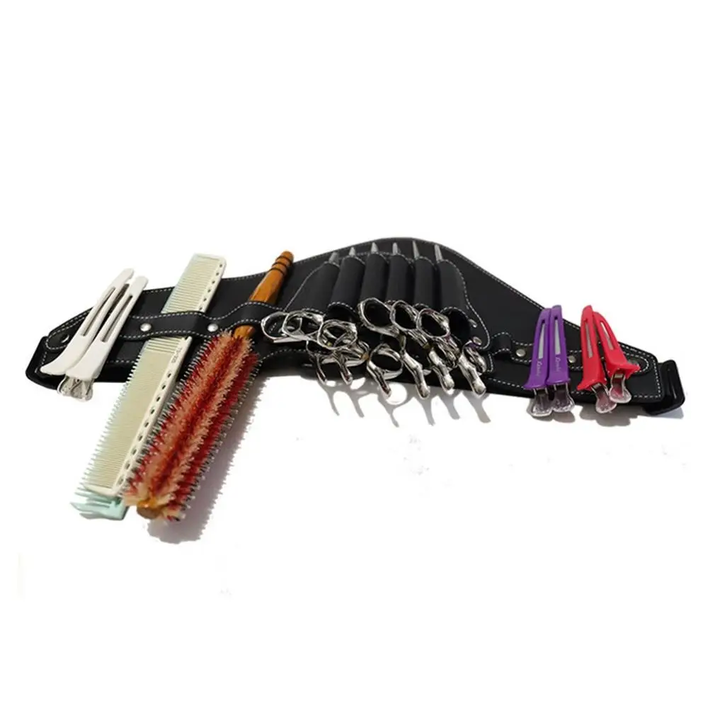 PU Leather Hairdressing Tools Bag Shoulder Belt Durable Barber Tools Bag Adjustable Waist Waist Belt Hairdressing Bag
