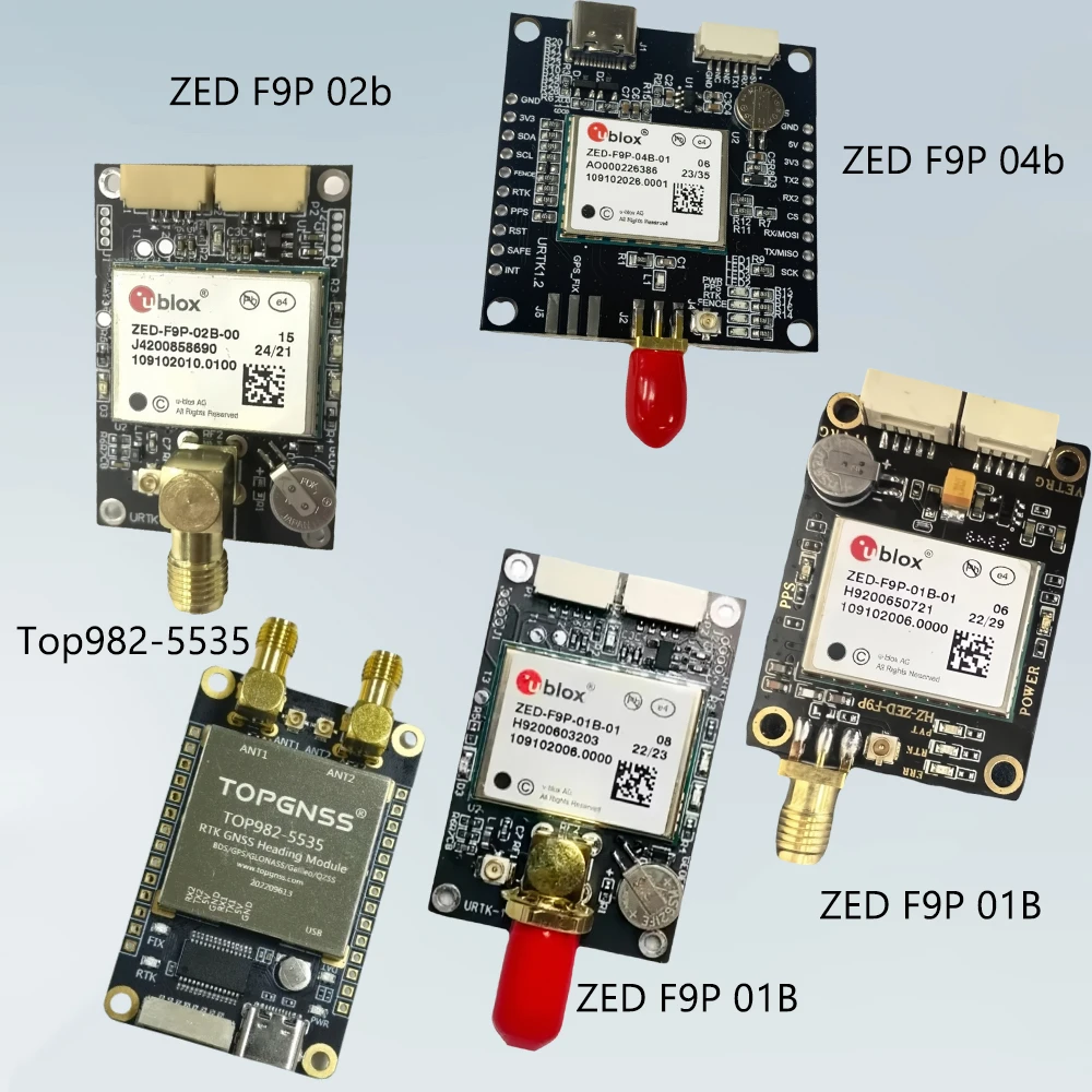 ZED-F9P-04B-01 لوحة تطوير جهاز الاستقبال RTK GNSS/GPS عالية الدقة والحافلة التسلسلية العالمية ووحدة GPS للطائرات بدون طيار OEM وحدة GPS