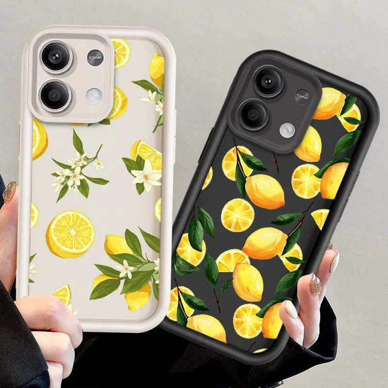 Fashion Design Lemon Creative For Xiaomi Redmi Note 14 13 12 Pro Max Turbo Speed 5G 4G Soft Eye Ladder Phone Case Cover