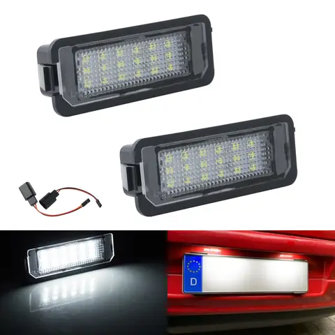 ANGlearG-Eclairage de plaque d'immatriculation à LED, blanc, pas courageux, pour VW Golf GTI MK6 MK5 Passat Polo contrasté rocco lapin