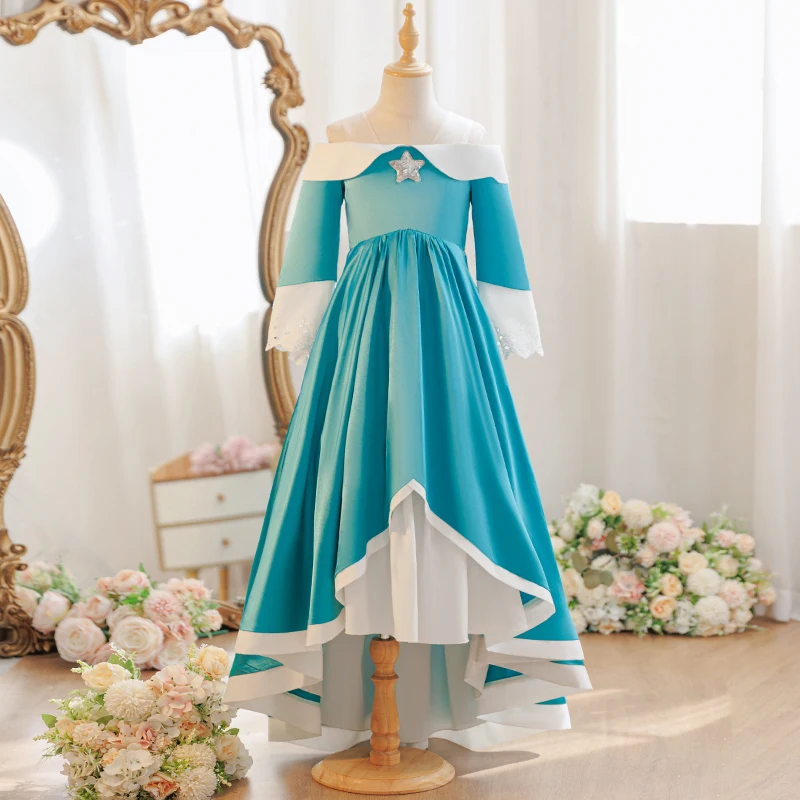 

Костюм принцессы Розалины из игры Super Bros для косплея, красивое зеленое платье с длинным шлейфом, для Хэллоуина, Комик-Кона, дня рождения, вечеринки