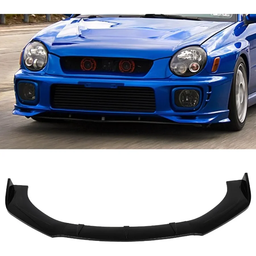 

Universal Front Lip Spoiler PP Bumper Lip Guard 3X Lip Chin Spoiler Kit Glossy Black Air Dams Assembled Fit for Most Vehicles F