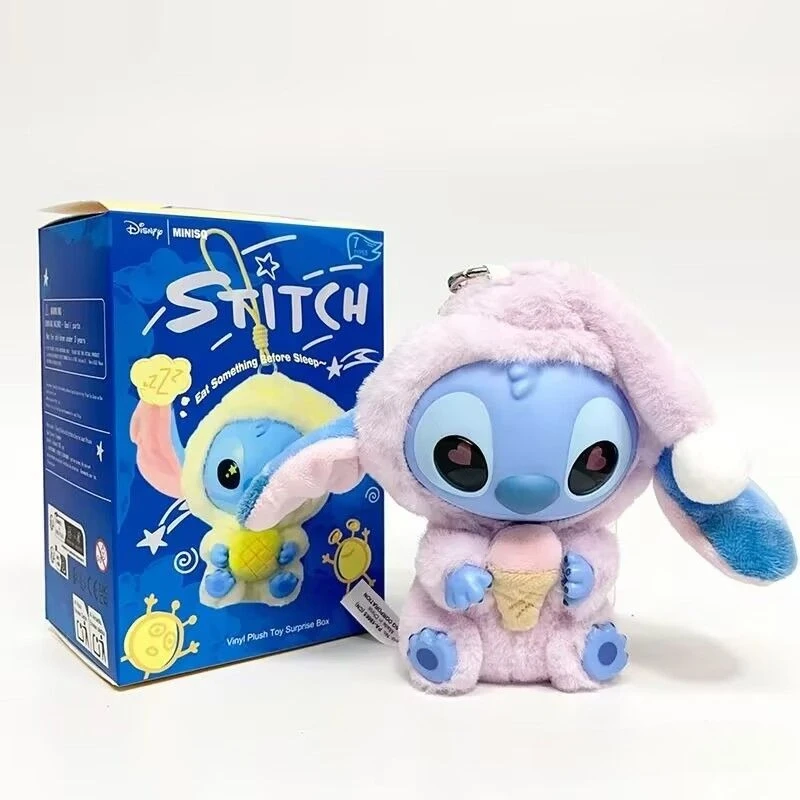 Disney nuevo Stitch Eat Some Thing Before Sleep Series caja ciega de vinilo bolsa colgante Linda muñeca de peluche caja misteriosa juguete regalos sorpresa