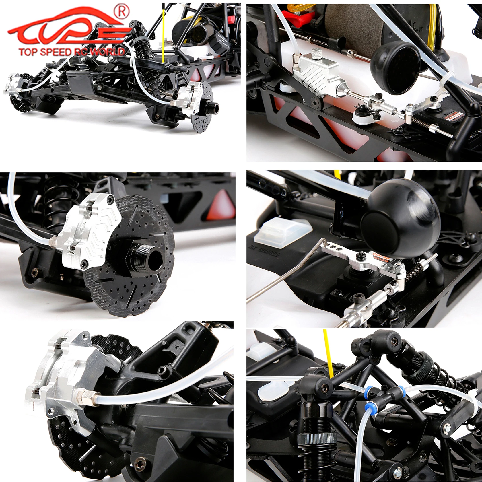 Upgrade des vorderen Rad-hydraulischen Scheibenbremsen-Sets oder Zubehör für 1/5 Rc Car Gas HPI ROFUN ROVAN KM BAJA 5B 5T 5SC SS Buggy Truck