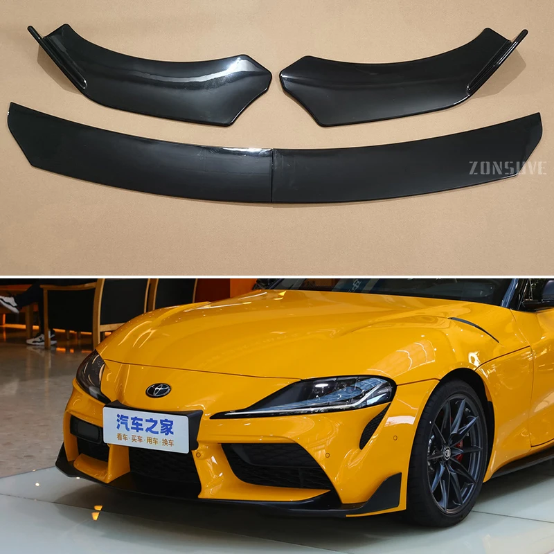 

For Toyota Supra 2020--2024 Year Front Bumper Lip Splitter Spoiler Body Kit Accessories Universal 4pcs