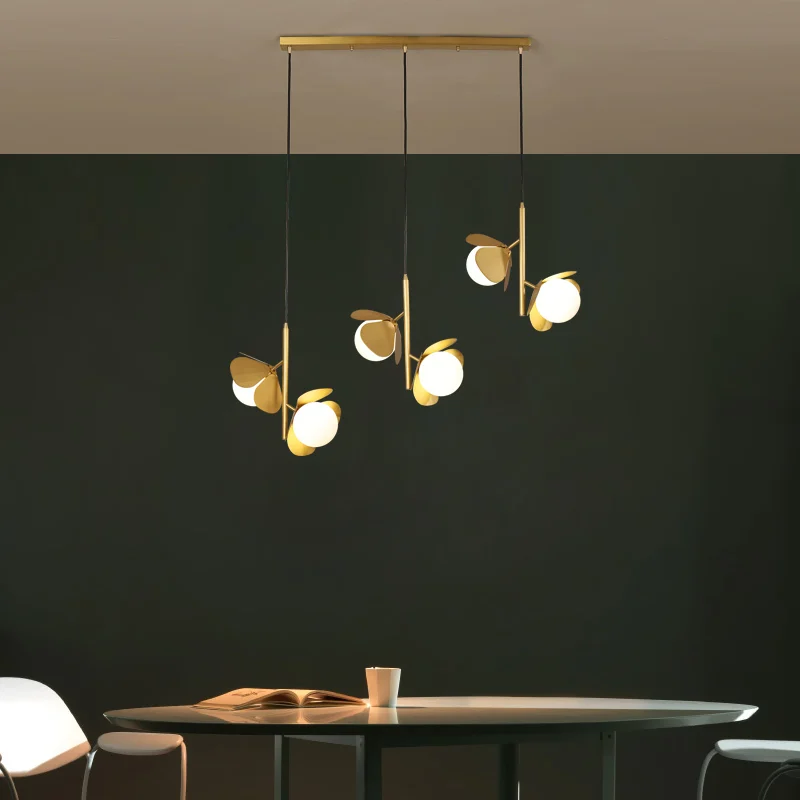 

Nordic Modern Minimalist Creative Design Full Copper Lamps Home Living Room Dining Room Decoration Round Chandelier