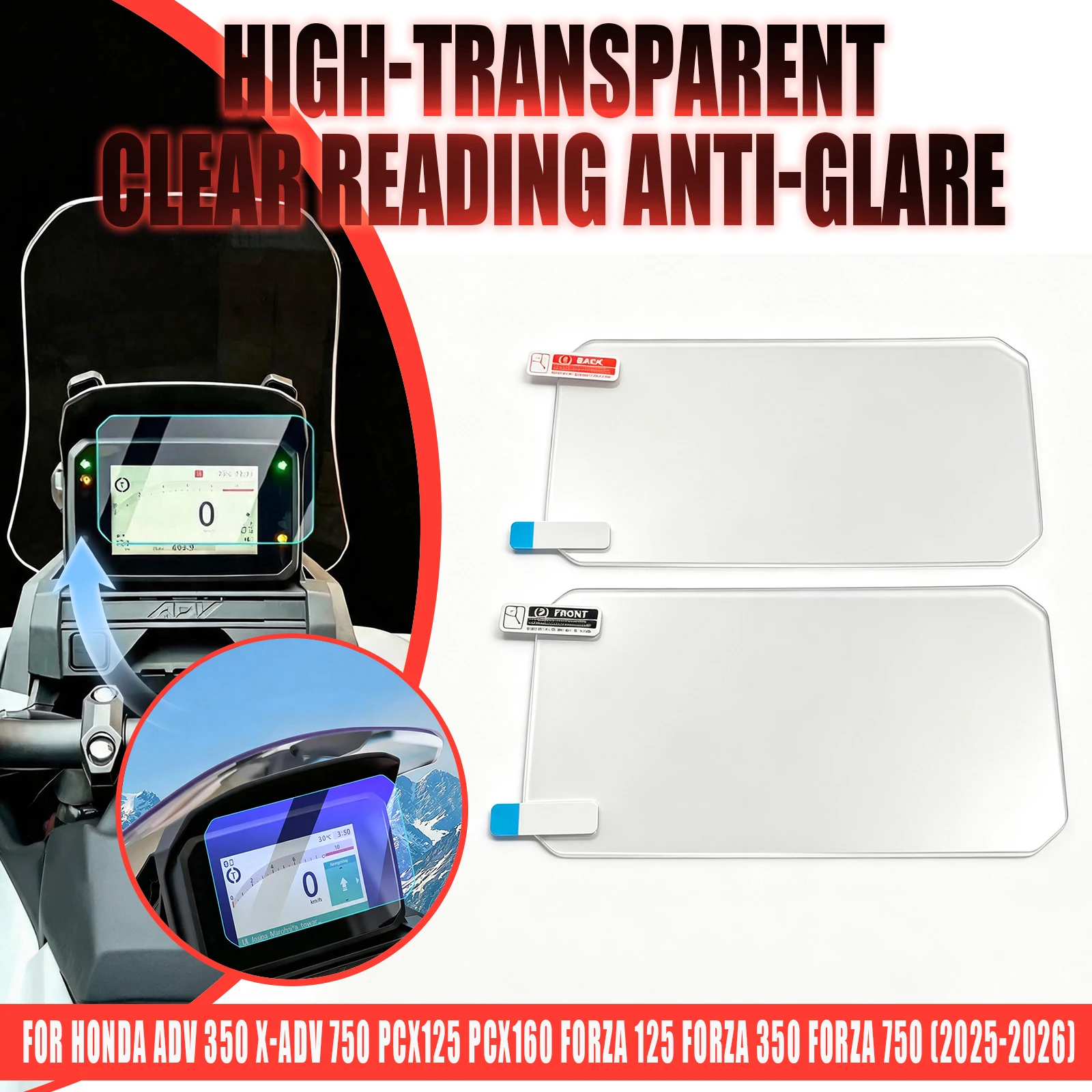 For Honda XADV350 750 PCX125 160 2025 2026 Motorcycle New Protection Instrument Film Scratch Cluster Screen Dashboard