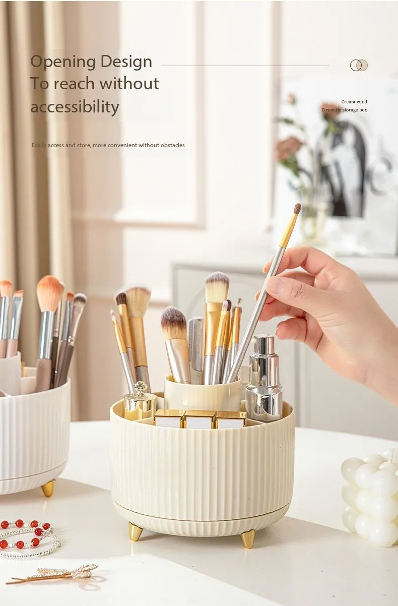 

360 ° rotating cosmetics storage box,pen storage box with 5 compartments - multifunctional storage box