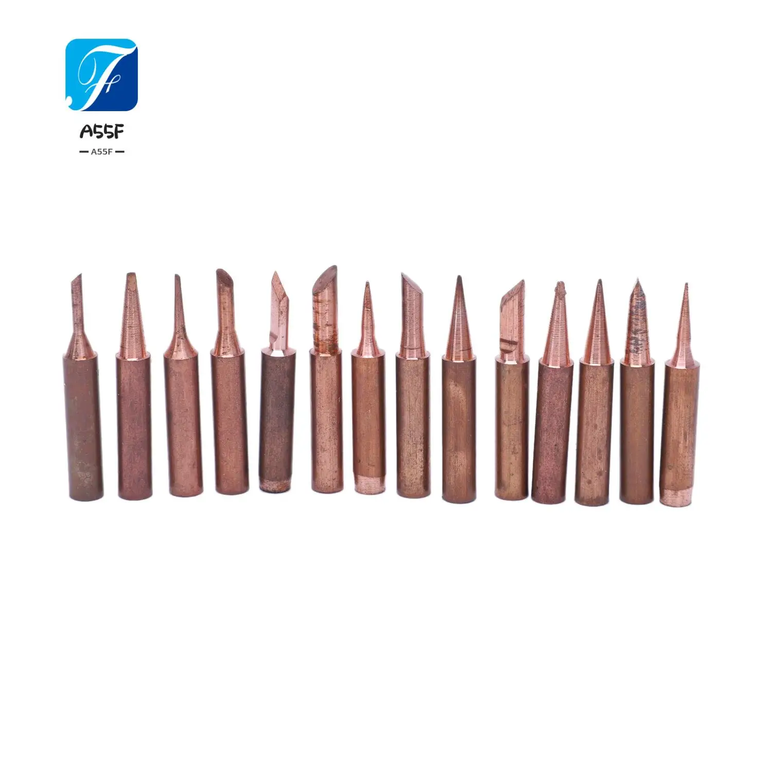

A55F-15PCS Pure Copper Solder Iron Tip 900M Tip For Soldering Rework Station For 936, 937, 938, 969, 8586, 852D