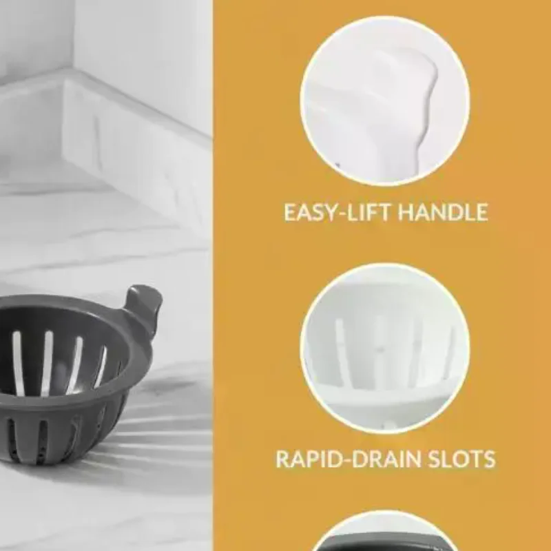 NEW 1pcs Drain Basket With Handle Kitchen Sink Strainer Food Slag Strainer Drain Trap Convenient Creative Kitchen Supplies