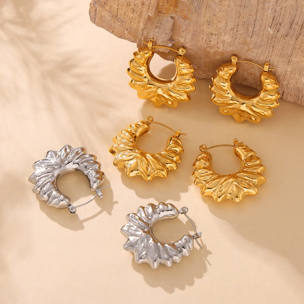 

Новые позолоченные винтажные серьги неправильной формы, роскошные серьги из нержавеющей стали 316, женские свадебные украшения, подарок