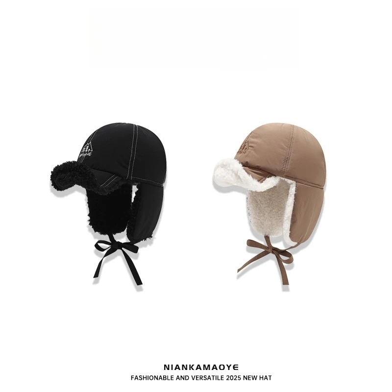 

Новые осенние и зимние шапки Lei Feng для путешествий на открытом воздухе. Модные однотонные и простые шапки-бомберы для мужчин и женщин.