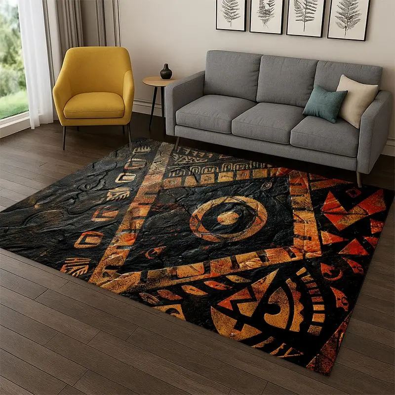 Egyptian Mythological mural pictograph Carpet Rug for Bedroom Living Room Sofa Playroom Doormat Home Decor,Kid Area Rug Non-slip