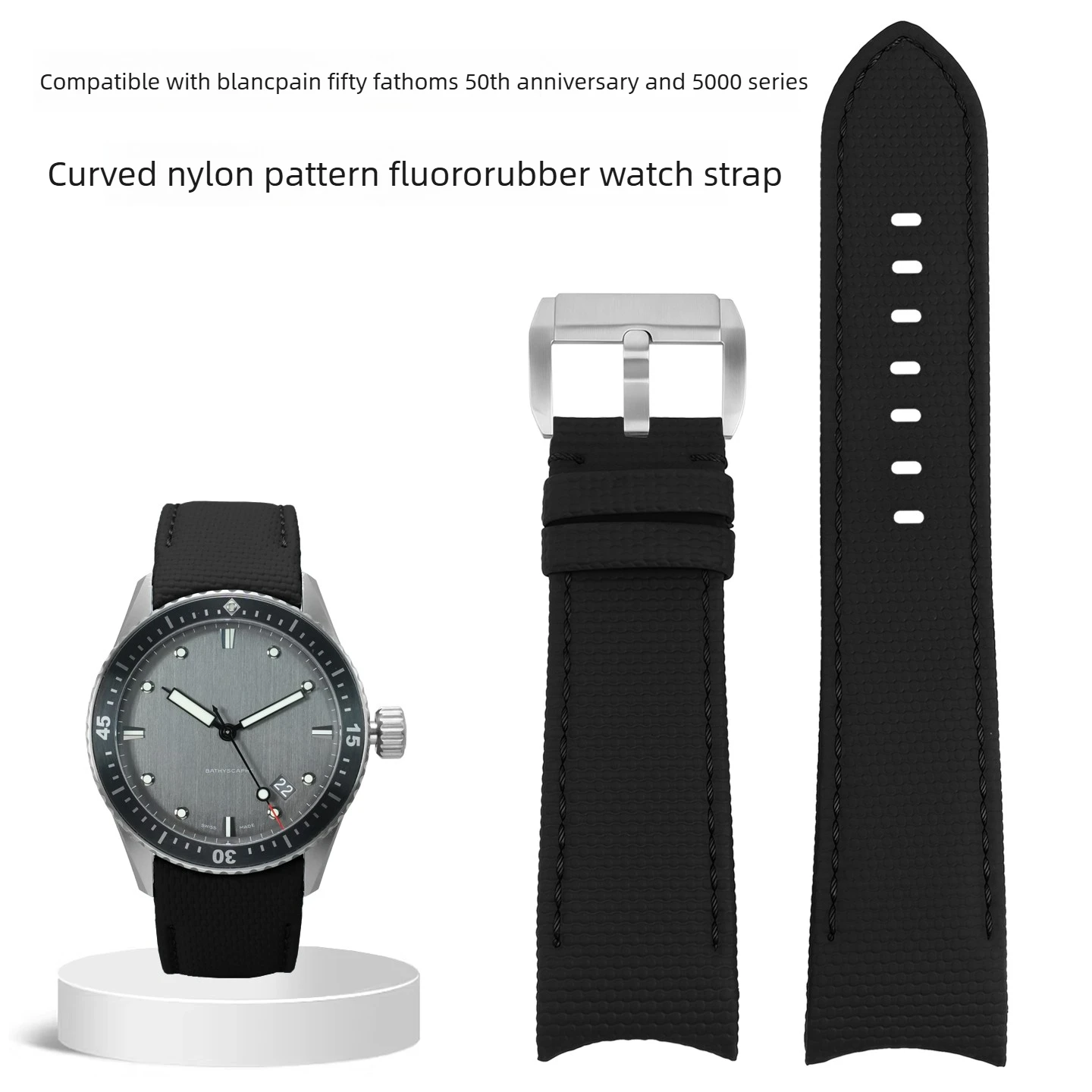 23mm-arc-nylon-fluororubber-fmk-strap-suitable-for-blancpain-50~-5000-darth-vader-43mm-dial