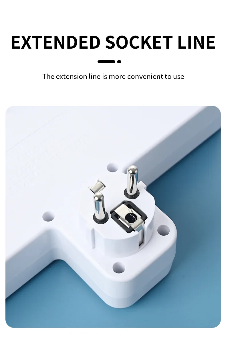 EU Plug Outlet 4 Sockets Electrical Socket No Extension Cord With USB Type-C Ports Two Specifications