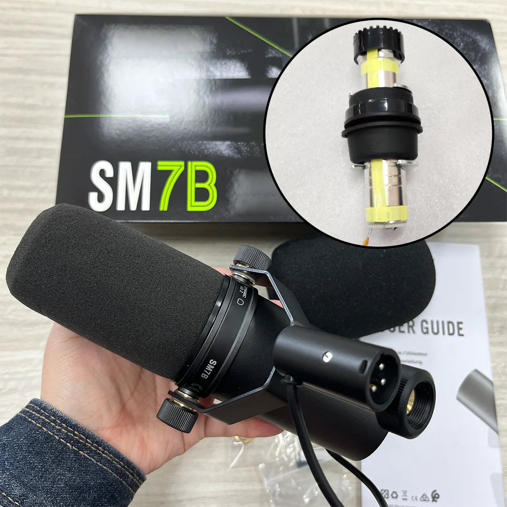 SM7B 마이크 블랙 메탈 마이크 7b Sm7b 다이나믹 마이크 팟캐스트 스튜디오 세트 (라이브/무대 녹음, 팟캐스팅, 카디오이드)