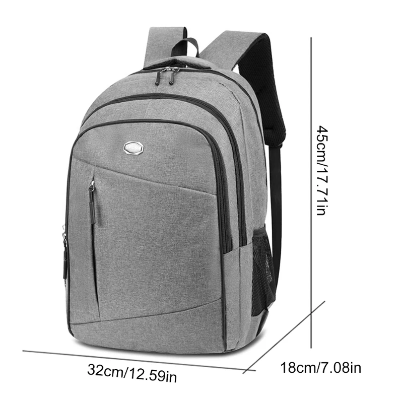 E74B Ransel Pria 17'' Ransel Kain Oxford Tas Sekolah Siswa Ransel Bisnis