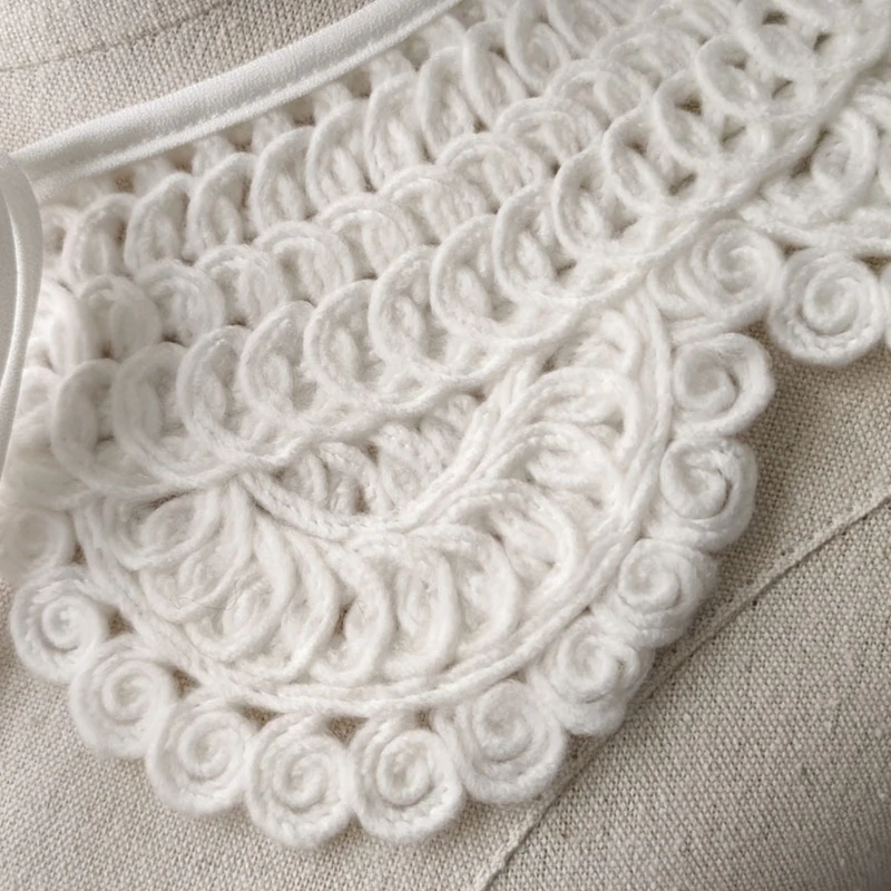 New White Shawl for Doll Fake Collar Female Shirt False Collars Crochet Detachab