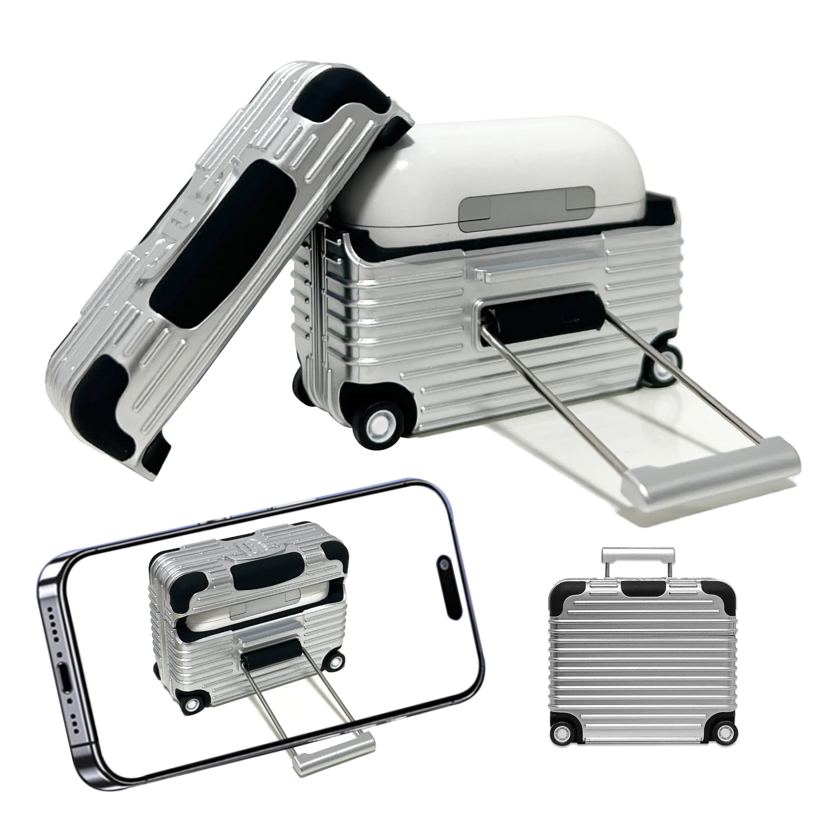 

Minimalist Luxury Case for Airpods Pro3 Pro2 Shockproof Case Phone Stand Function Comes with Gift Box Packaging & Stickers