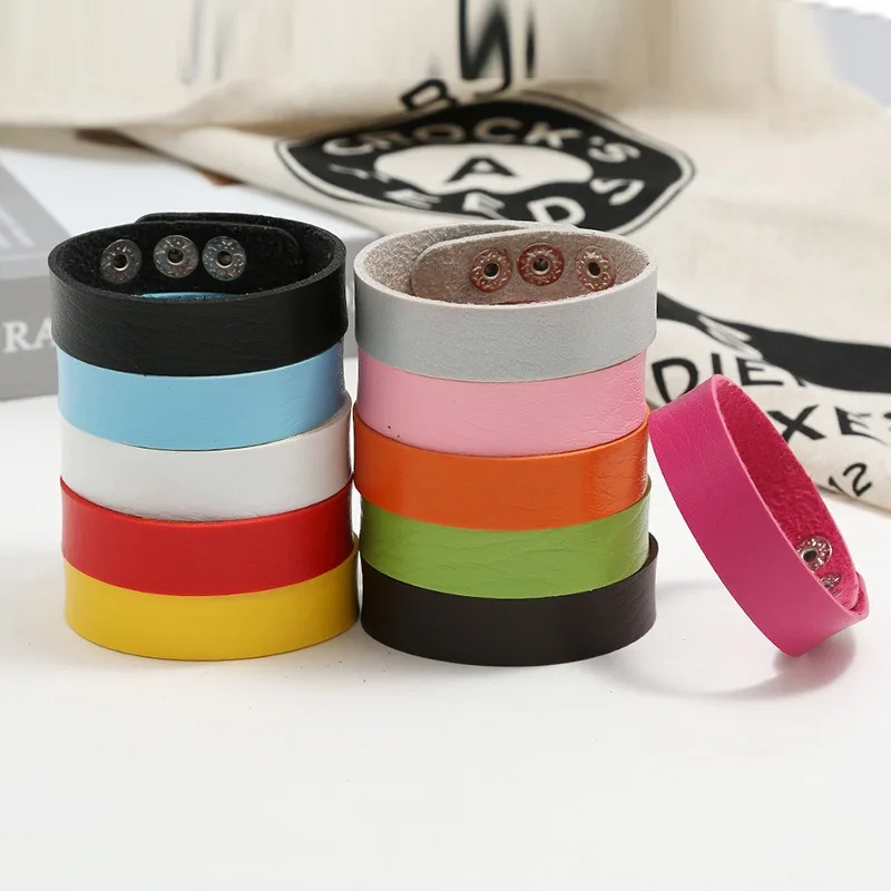 Korean Fashion Adjustable PU Leather Bracelets for Men Women Candy Color Bangles Student\'s Small Gifts Hand Accessories Jewelry