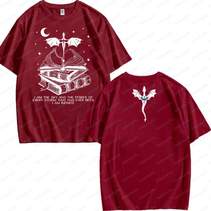 

High Quality Cotton Basgiath War College Double-side Shirt Fourth Wing Riders Quadrant Sweatshirt Women's Short Sleeve Tops