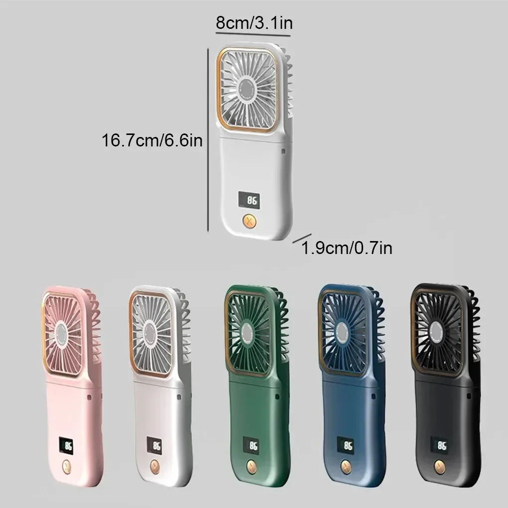 Hanging Neck Fans Mini Portable Folding USB Charging 3000mAh Power Bank Portable Handheld Desktop Multi Function Fan images - 6