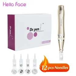 Electric Auto Dr Pen Ultima M5 at Home Microneedle Pen Derma Pen with 12Pin Cartridges Needles for Skin Facial Beauty Tool