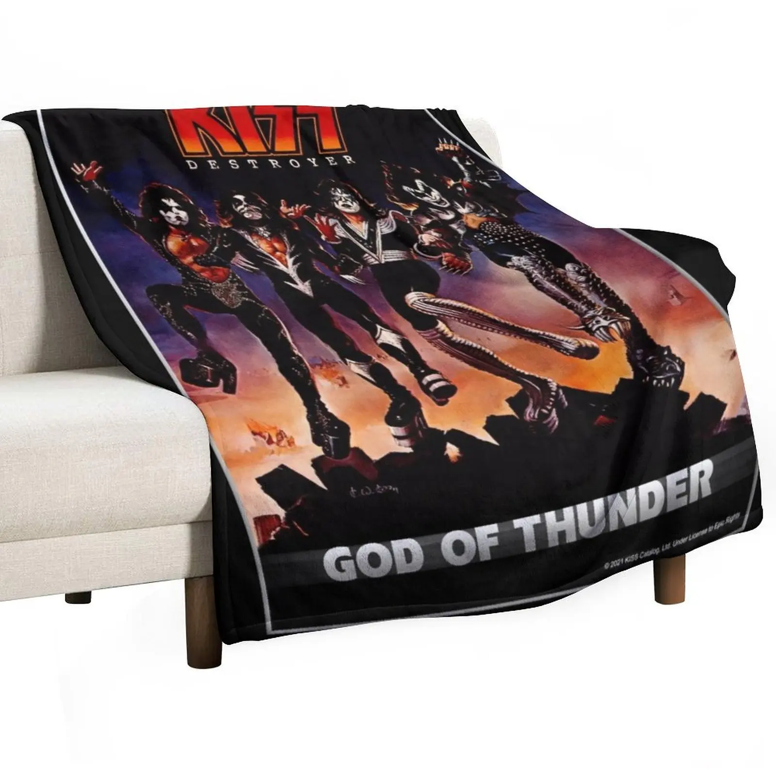 

KISS  the band - Destroyer - God of Thunder Throw Blanket Soft Bed Fashionable Tourist Decorative Sofa Blankets