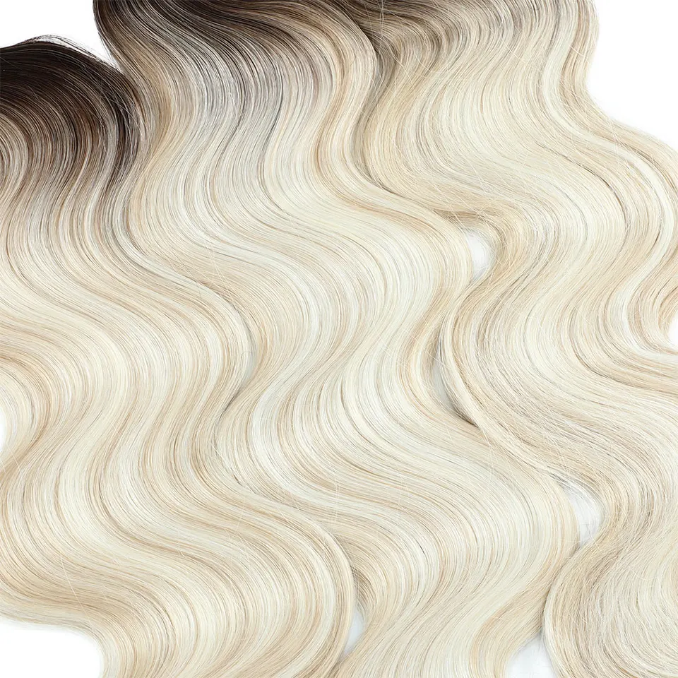 26 pulgadas Body Wave crochet hair, 3 piezas, cabello sintético para trenzas, ombre rubio balayage, extensiones de cabello natural para trenzar, 300g/lote 5