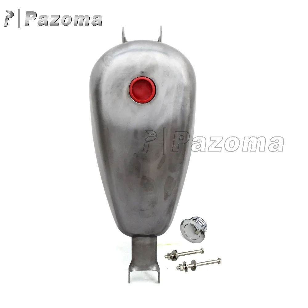 Pazoma Raw Steel 2.4 Gallon Gas Fuel Tank for Harley  Sportster XL Models 2007-2017