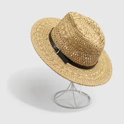 Vintage Straw Hat Summer Beach Sunshade Hat British Jazz Hollow Cap For Men Women Classic Cowboy Straw Cap Wholesale