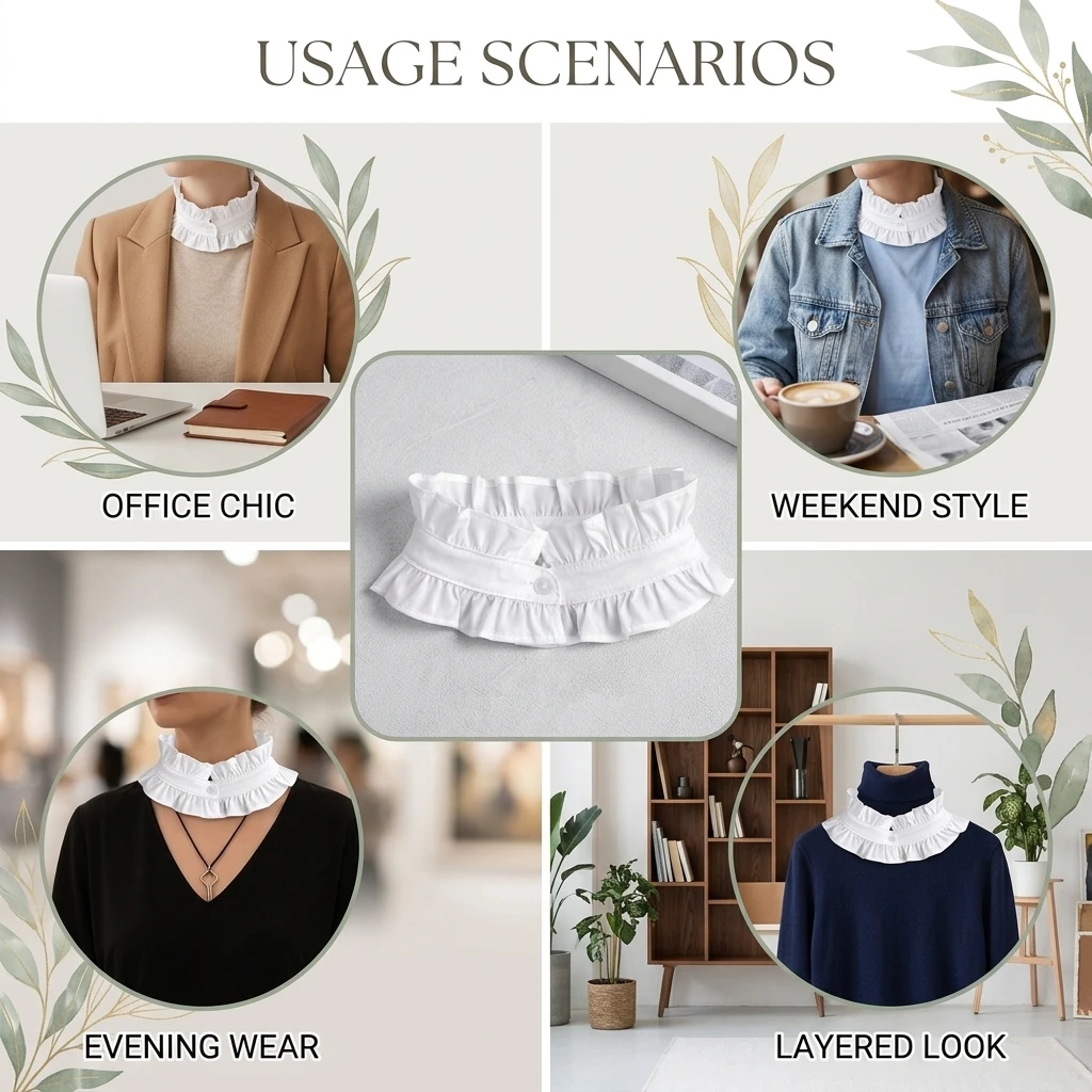 Kép 7: Francia styles ruffled Ál- Csőbilincs számára Anyaállat Csináltatás Bíróság Széria Lecsavarható neckwear Kapcsolat retro Rakott decorativa Csőbilincs