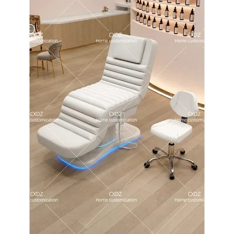 Electric Beauty Bed Multi Functional Lifting Latex Folding Massage Table for Salon Spa Facial Treatment Adjustable Height