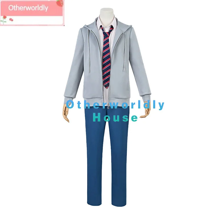 Wonderland Showtime Shinonome Akito Cosplay trajes para homens e mulheres, Feat colorido palco, uniforme escolar, Role Play Wig Suit