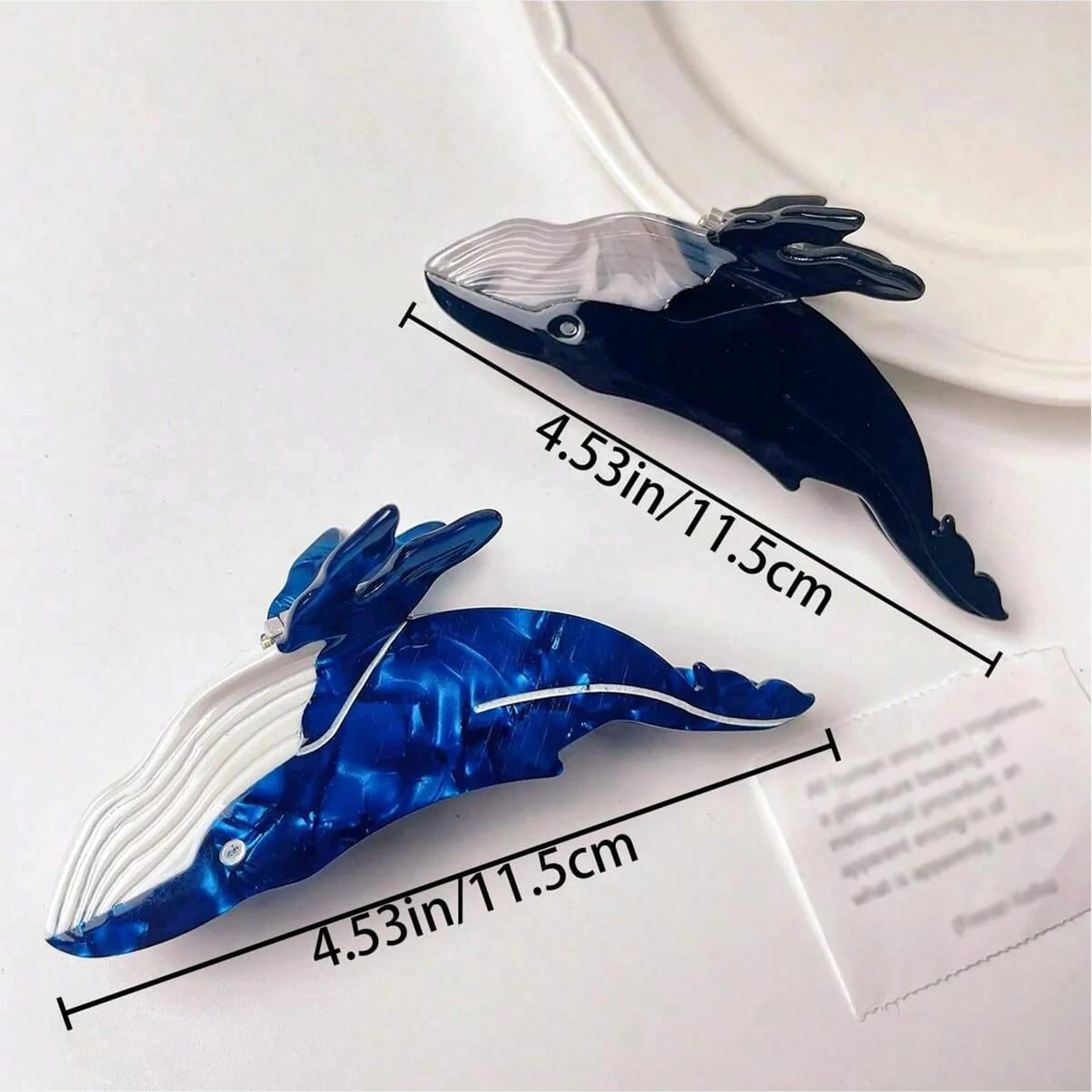 1pc Women's Whale Hair Clip Korean Style Deep Sea Blue Clip Women's Hair Clip Shark Clip Ponytail Clip image 5
