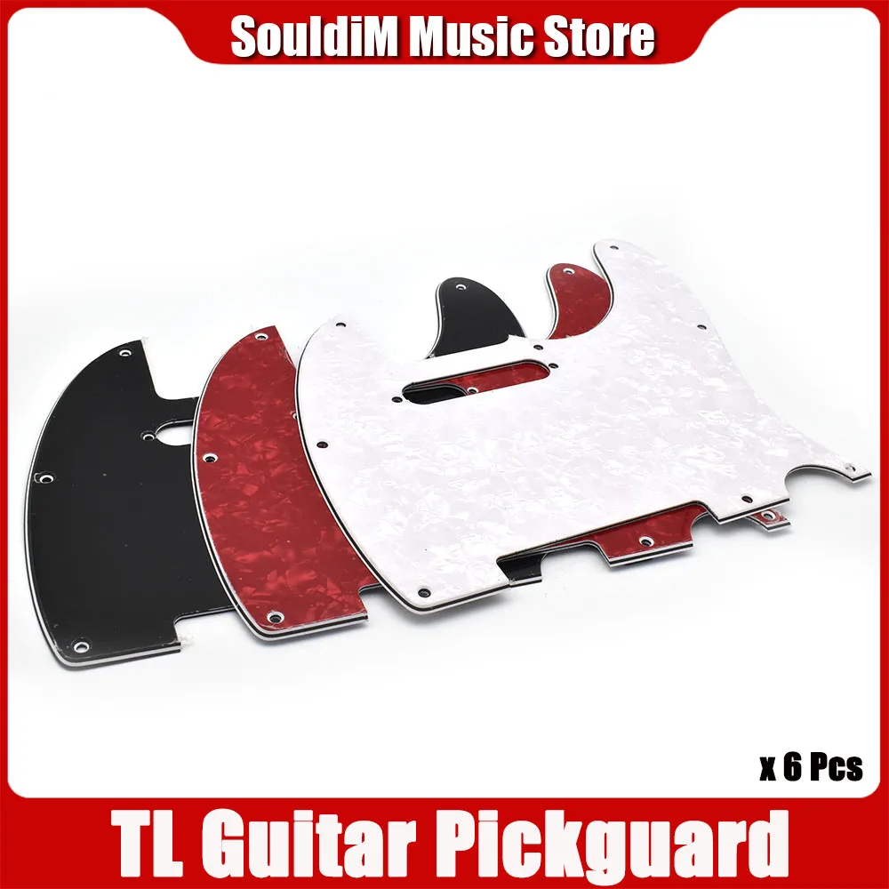 

6 Pcs 3 Ply 8 Hole Guitar Scratch Plate Guitar Pickguard for TL Style Electric Guitar Multi Colour