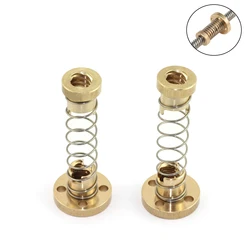 2Pcs T8 Anti Backlash Lead 2mm/4mm/8mm Screw Brass Spring Loaded Nut Elimination Gap Nut for 8mm Acme Threaded Rod 3D Printer