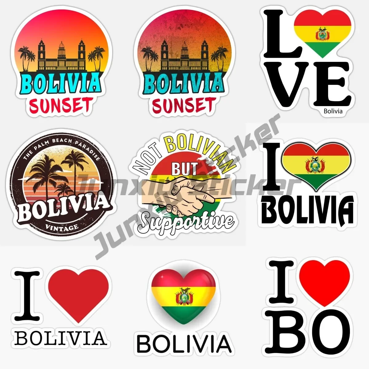 

I Love Bolivia National Flag Map National Badge Car Sticker Bolivian Car Window Bumper Premium Quality Vinyl Self-adhesive Decal