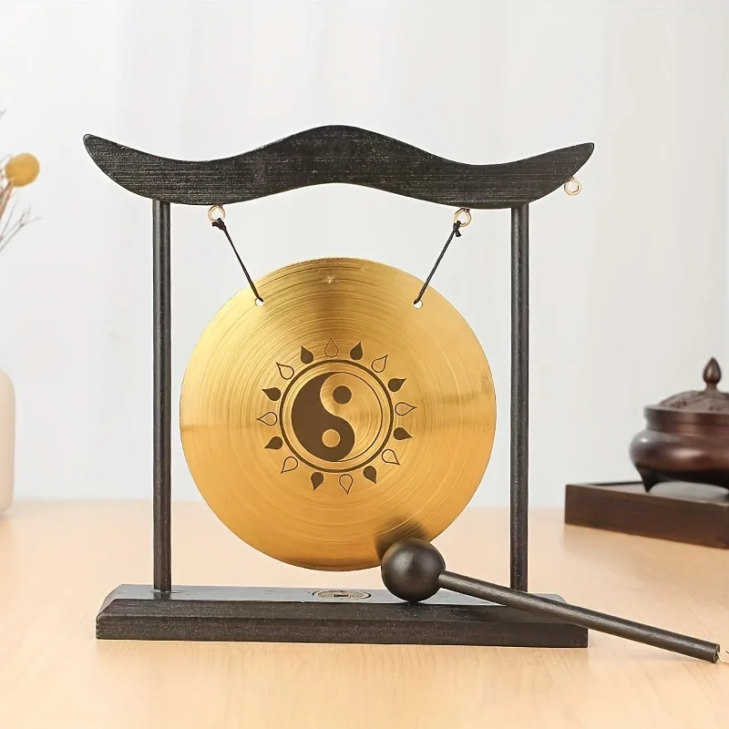 Copper Gong Meditation Zen Bell Percussion Yoga and Sound Relaxation Home Office Decor Chinese Style Ornament Interior Decor