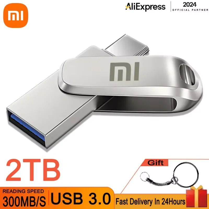 Xiaomi 2TB Pendrive High Speed Flash Drives Metal Usb 3.0 1TB Usb Drive Portable Memoria Usb Flash Disk Data Transmission 2024