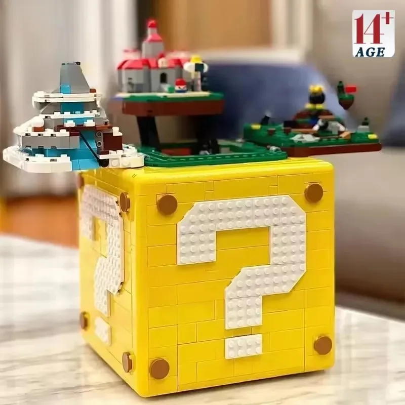 

В наличии Откройте для себя забавную коробку с вопросительным знаком, секрет 71395, кирпичи, совместимая модель, 2064 шт., подходит для взрослых, праздничный подарок