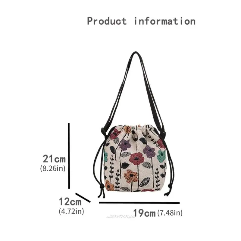 X5XA Borsa con stampa retrò alla Borsa in tela Scomparti spaziosi Maniglia ergonomica Borse da viaggio da lavoro Borse a