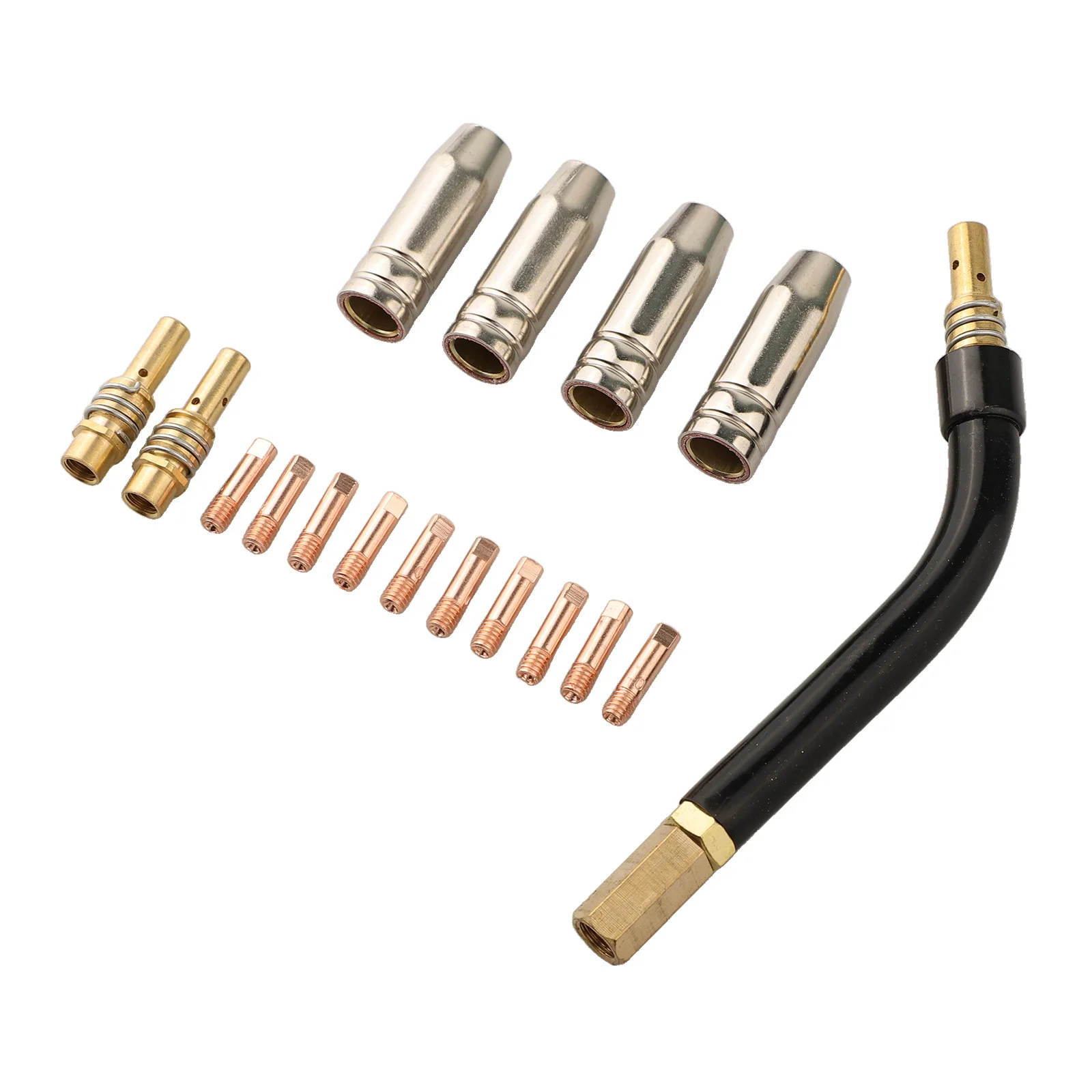 15AK Contact Tip 0.6/0.8/0.9mm Tips Holder Difuser Shield Cup Torch Neck For MB15 15AK MIG Welding Torch