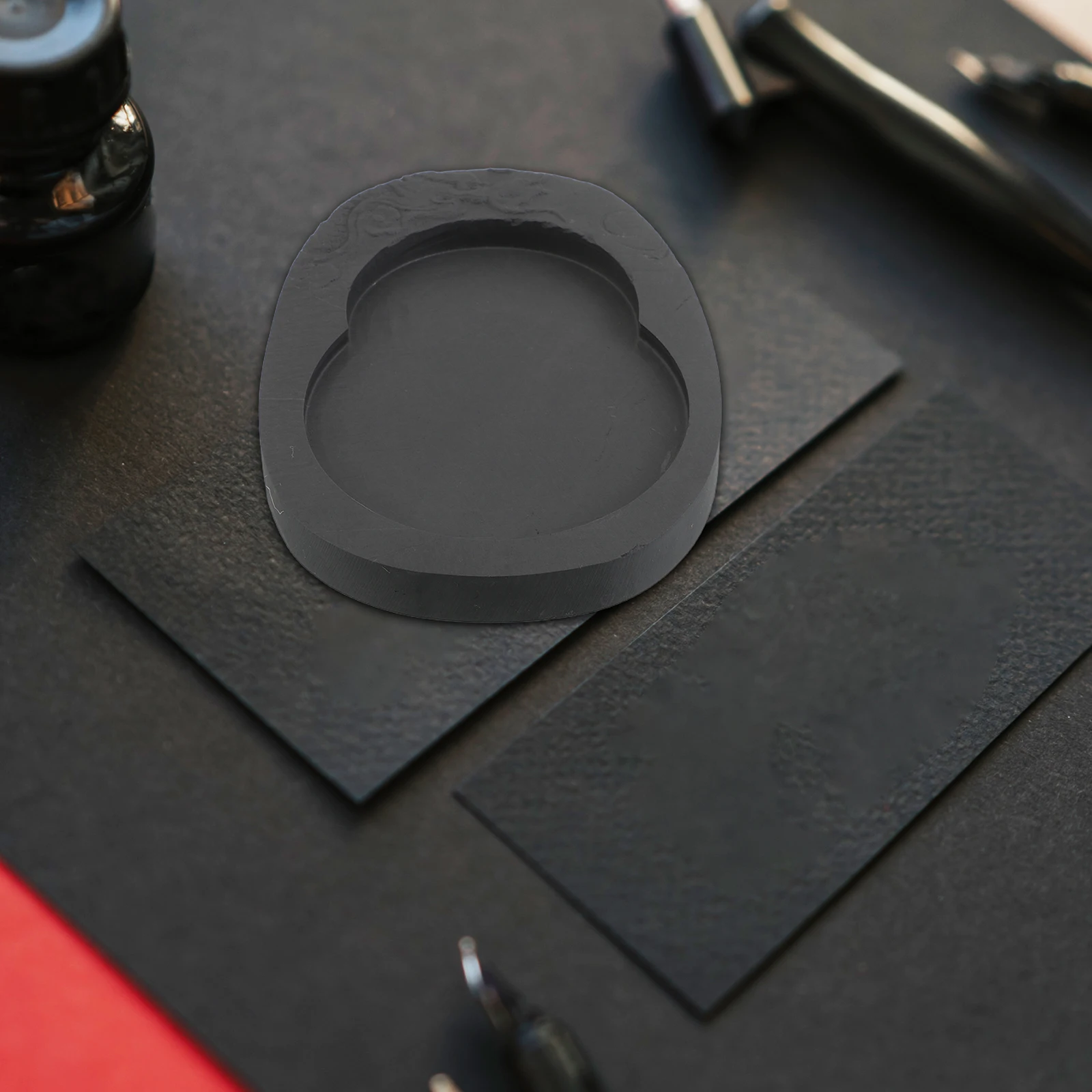 Quattro tesori di studio Inkstone Calligrafia Filo Piatto Inkslab Cinese naturale