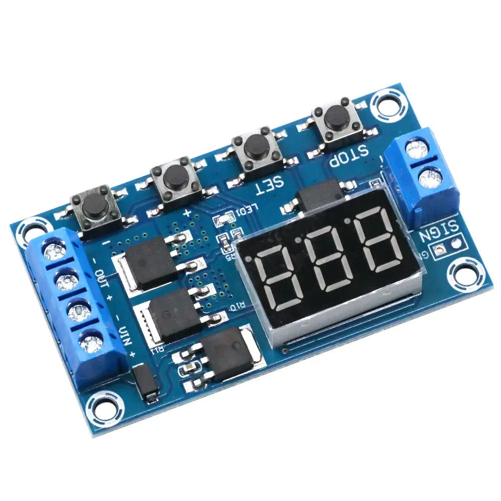 High-Precision DC 12V/24V Dual MOSFET Timer Module, LED Digital Display, Adjustable Time-Delay Relay for Industrial Automation
