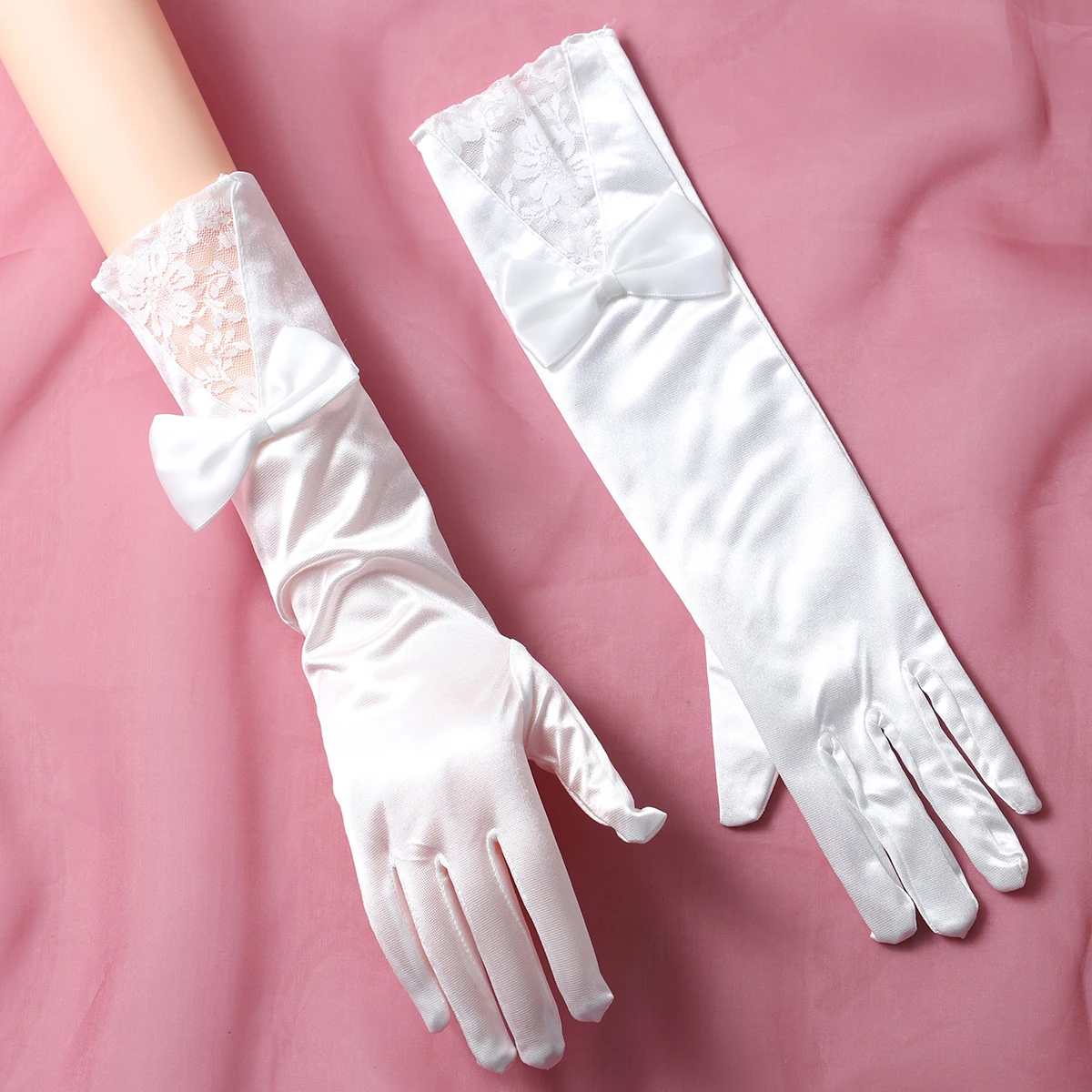 Gants de mariage à nœud blanc pour femmes, Gants pour patients, Nobles, MMobescale, Convient pour la fête de Rh